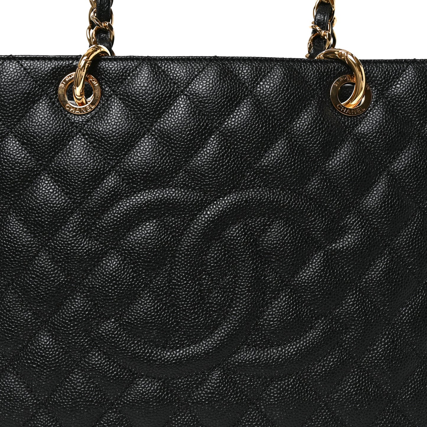 Caviar Quilted Grand Shopping Tote GST Black