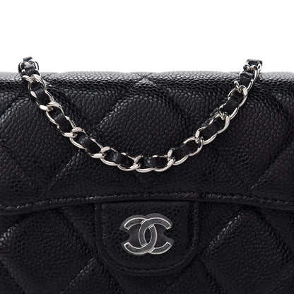 Chanel Caviar Quilted Flap Card Holder On Chain Black 11 of 12