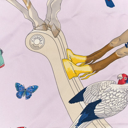 Hermes Silk Story Scarf 90 Rose Nacre Bleu Beige 2 of 3