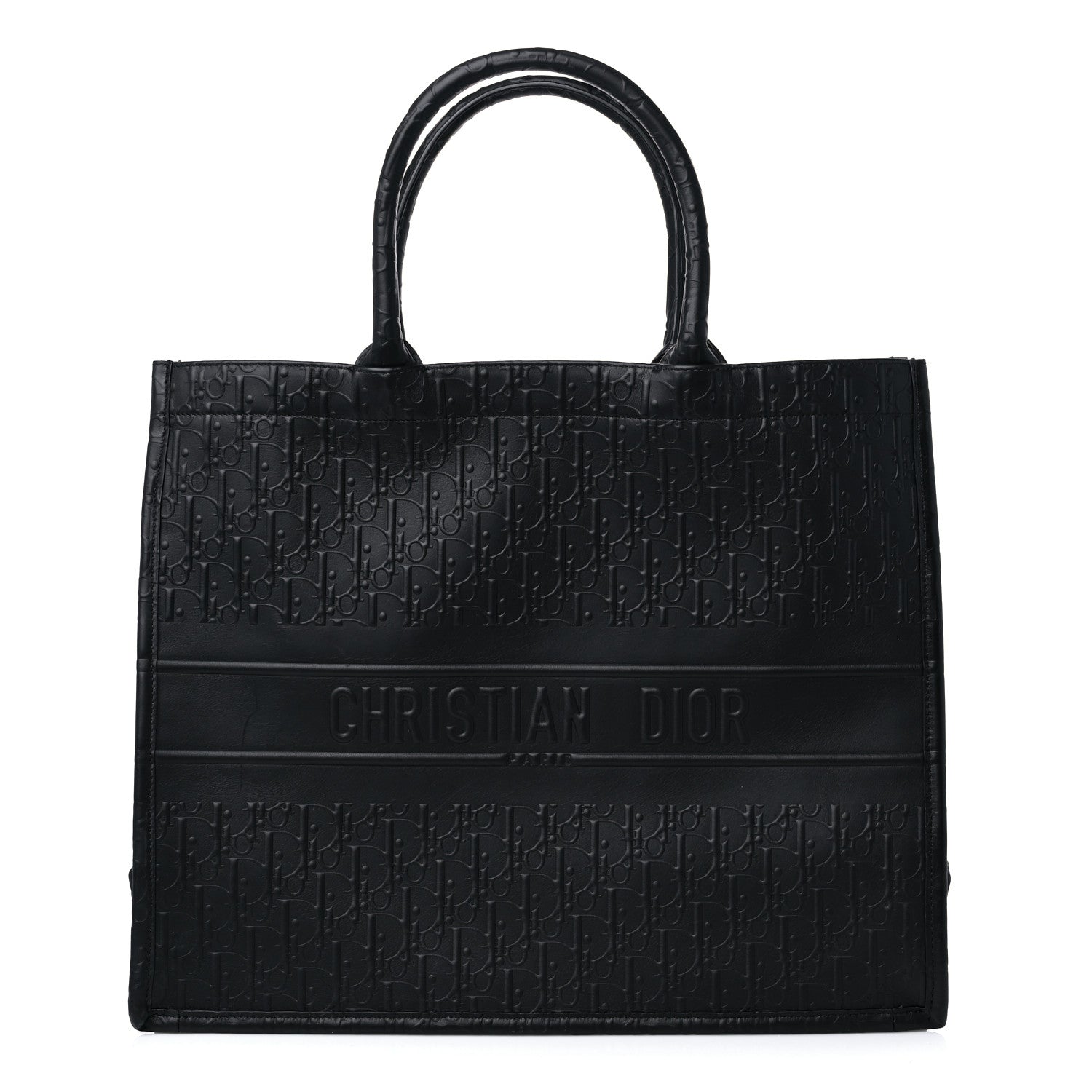 Christian Dior Oblique Calfskin Embossed Large Book Tote Black 1 of 9
