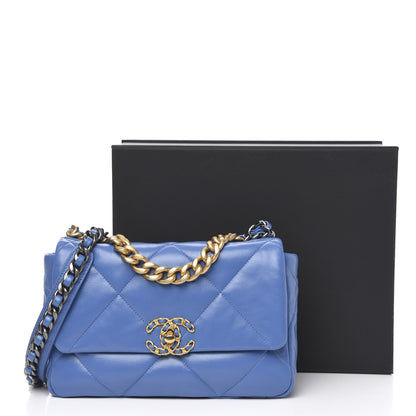 Chanel Lambskin Quilted Medium 19 Flap Blue 11 of 11