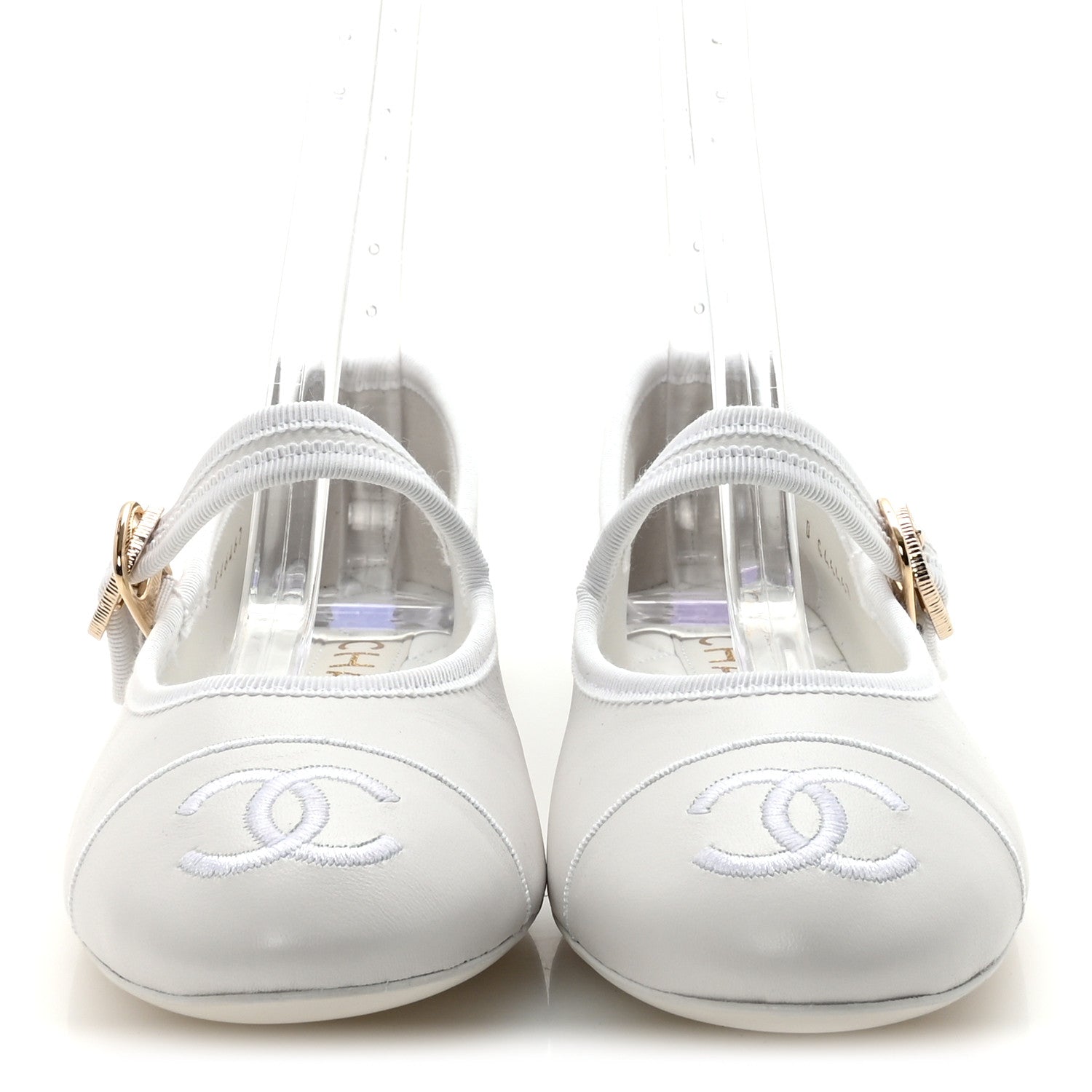 Chanel Lambskin Mary Jane Flats 36 White 3 of 11