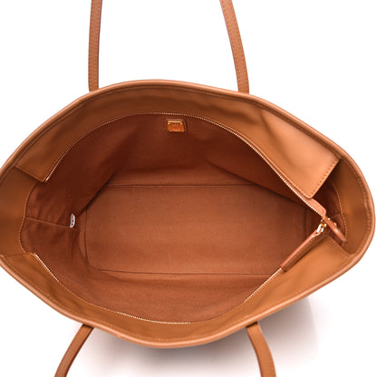 MCM Visetos Medium Rabbit Top Zip Shopper Tote Cognac 5 of 12