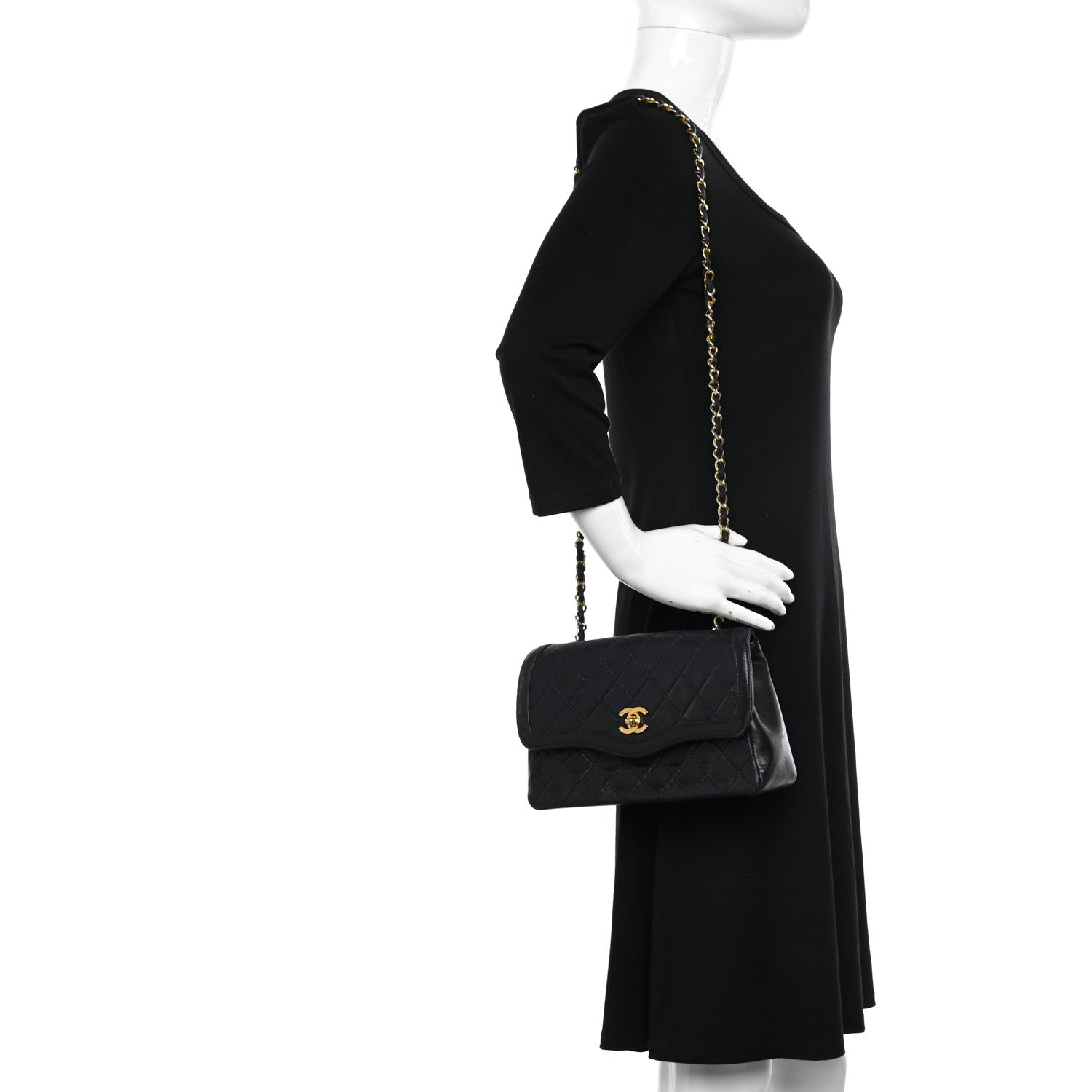Chanel Lambskin Quilted Small Single Flap Black 2 of 15