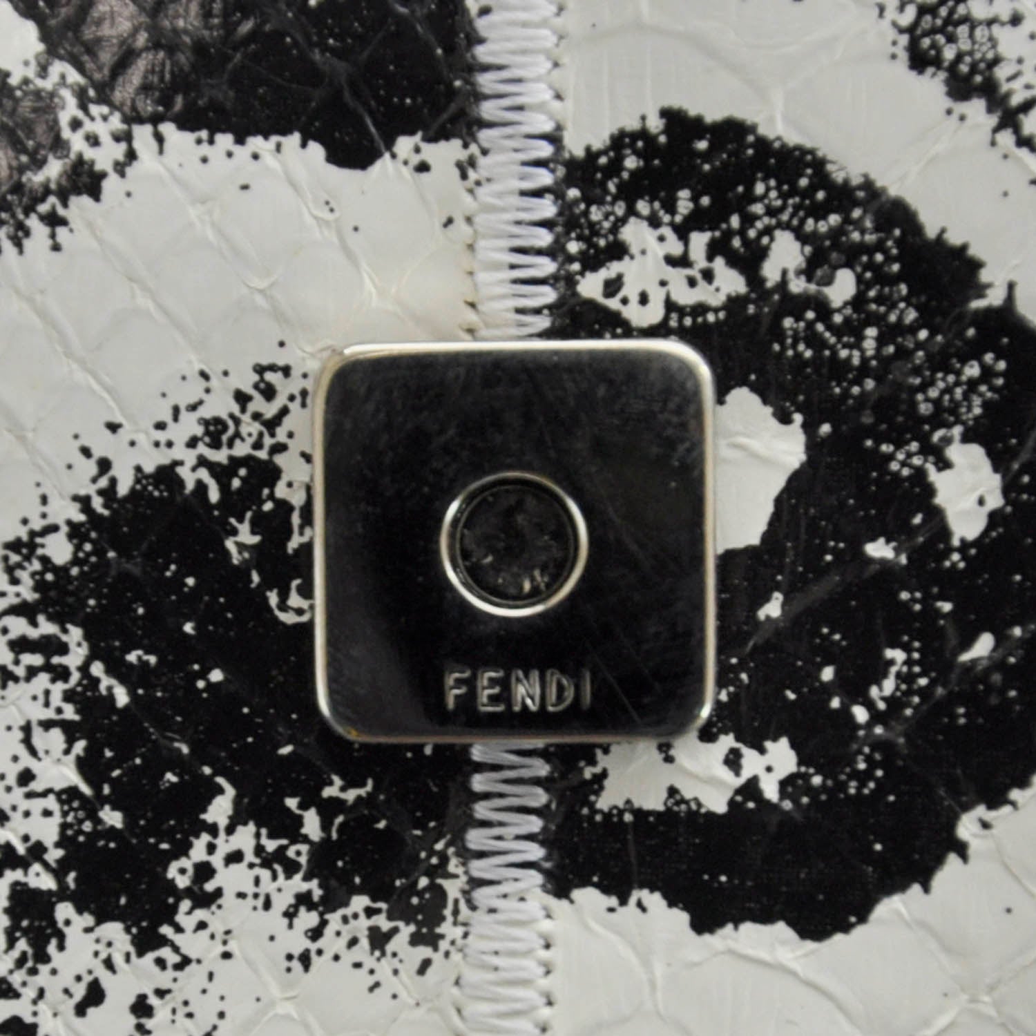 Fendi Snakeskin Baguette Black White 8 of 8