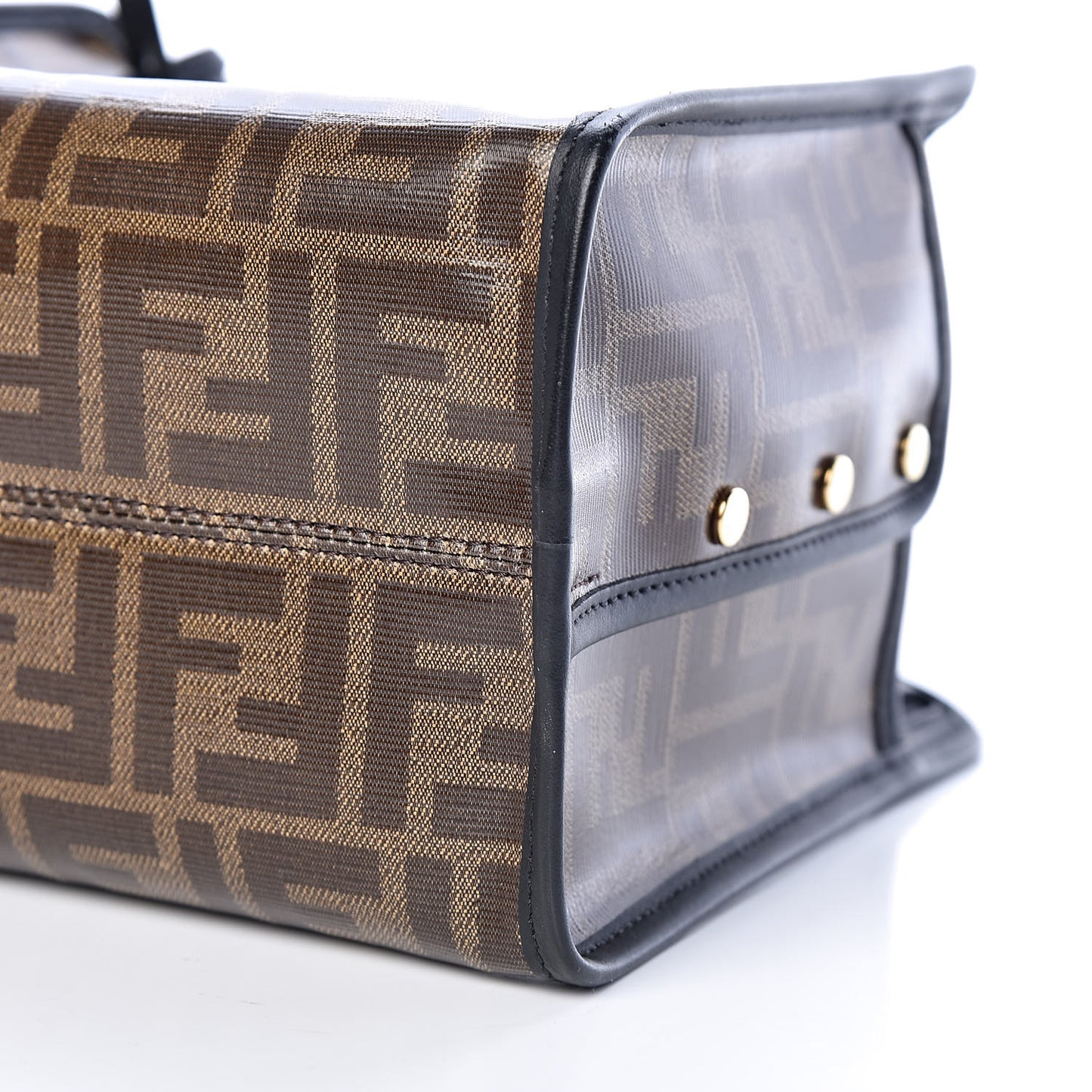 Glazed Fabric Vitello Century FF 1974 Stamp Patch Mini Peekaboo Defender Cover Mogano Panna Black