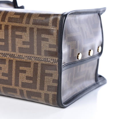 Fendi Glazed Fabric Vitello Century FF 1974 Stamp Patch Mini Peekaboo Defender Cover Mogano Panna Black 9 of 10