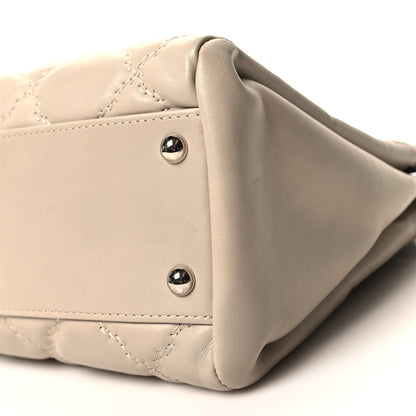 Chanel Calfskin Double Stitch Large Hamptons Flap Bag Beige 10 of 11