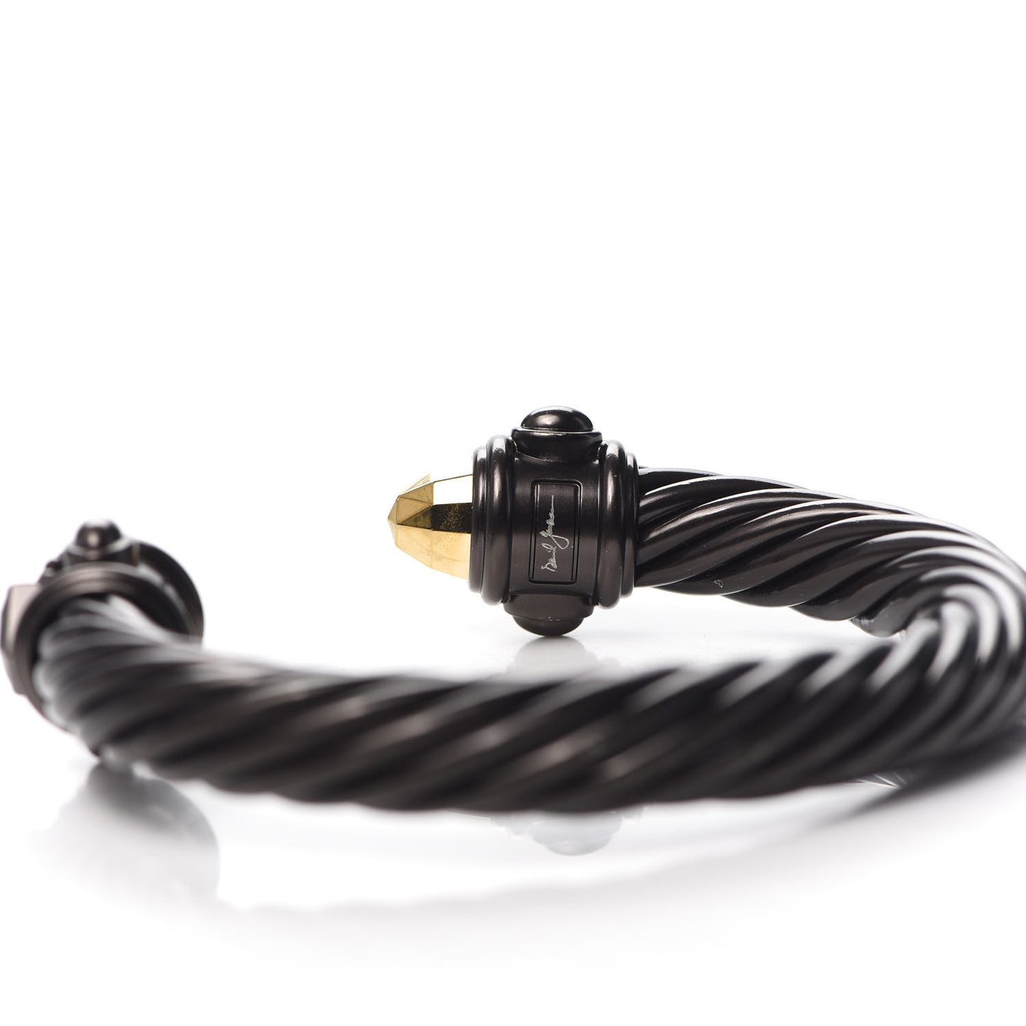 Aluminum 10mm Renaissance Cable Bracelet Black Gold