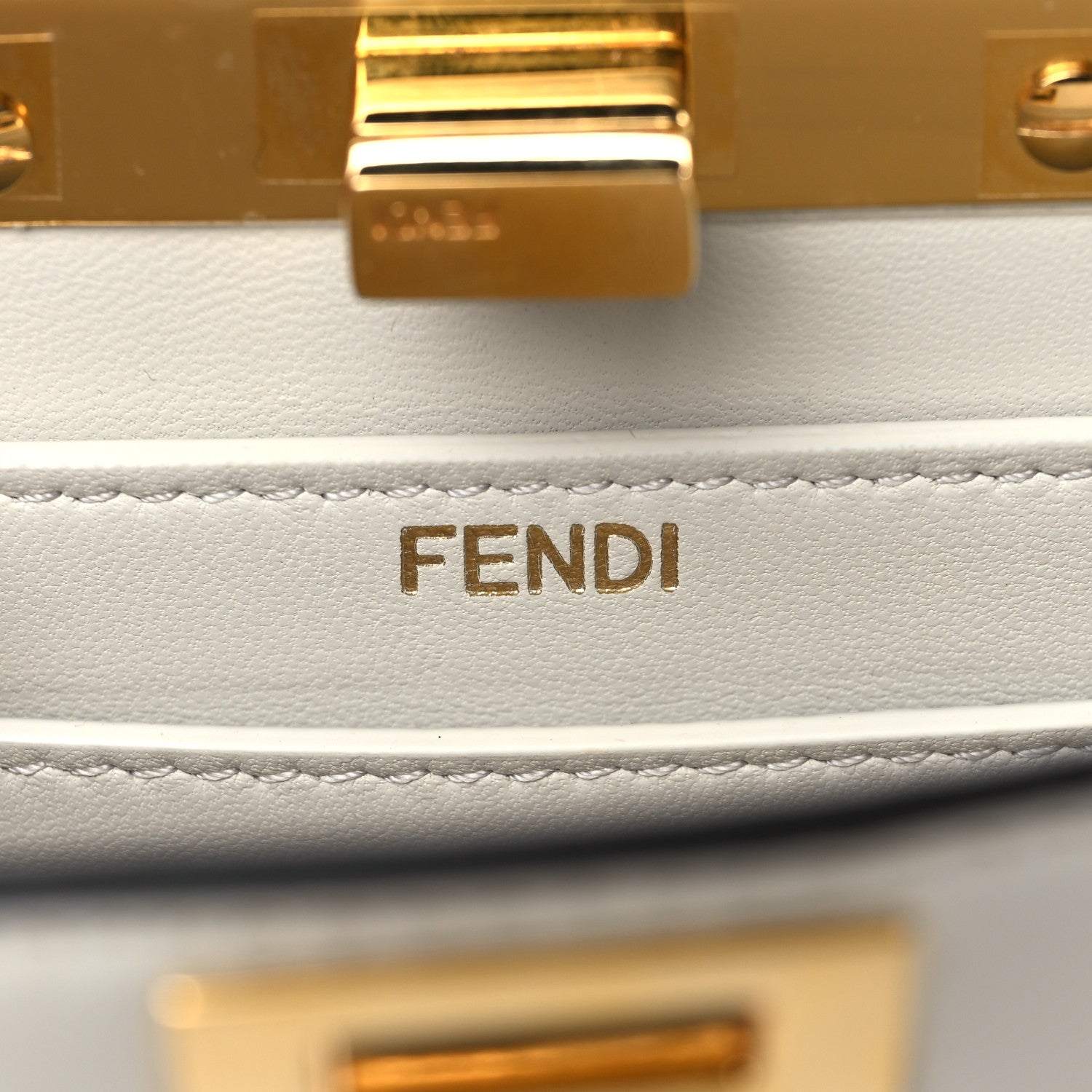 Fendi Shiny Nappa Petite Peekaboo I SEE U Satchel White 6 of 9