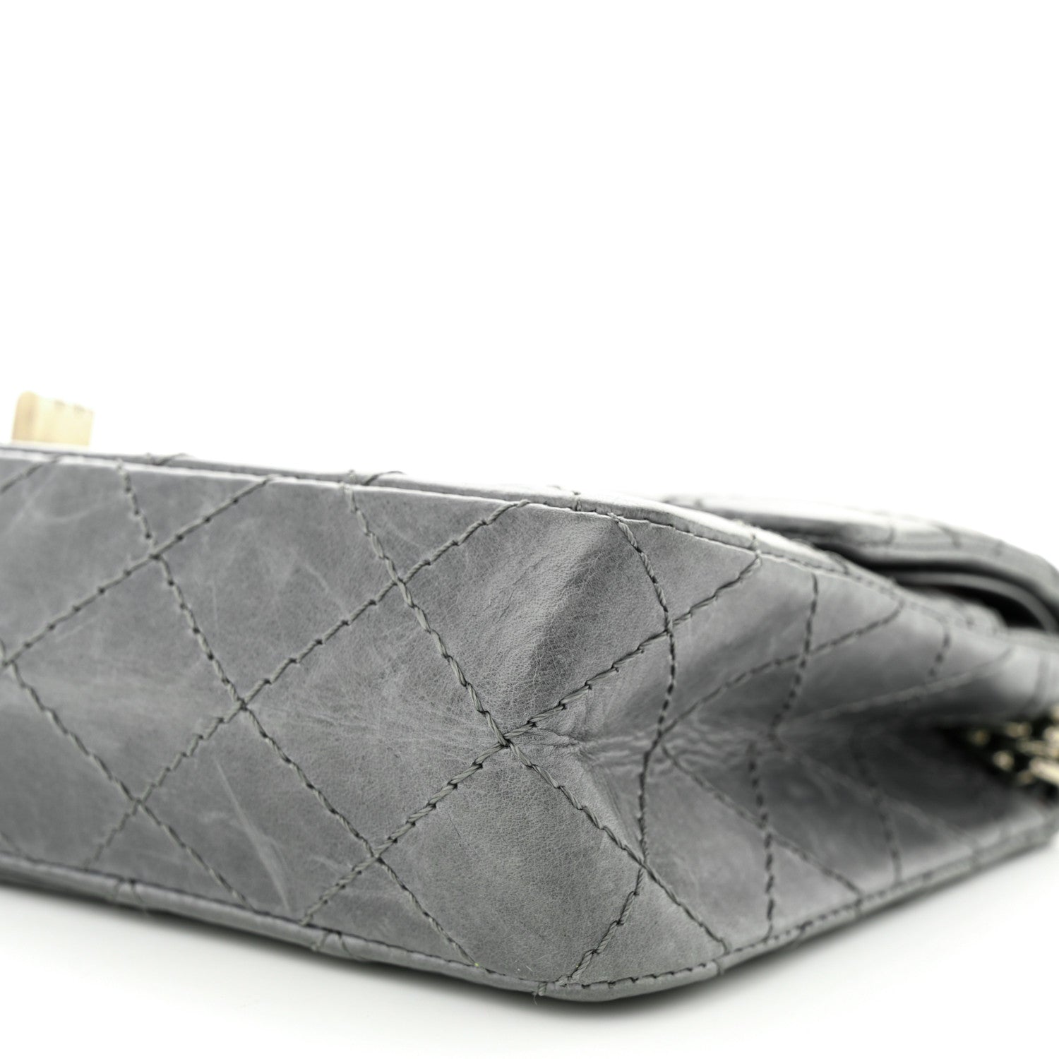 Chanel Aged Calfskin Quilted 50th Anniversary 2.55 Reissue 225 Flap Grey 10 of 11