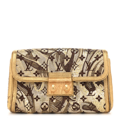 Louis Vuitton Monogram Brocade Thalie Clutch Gold 2 of 22