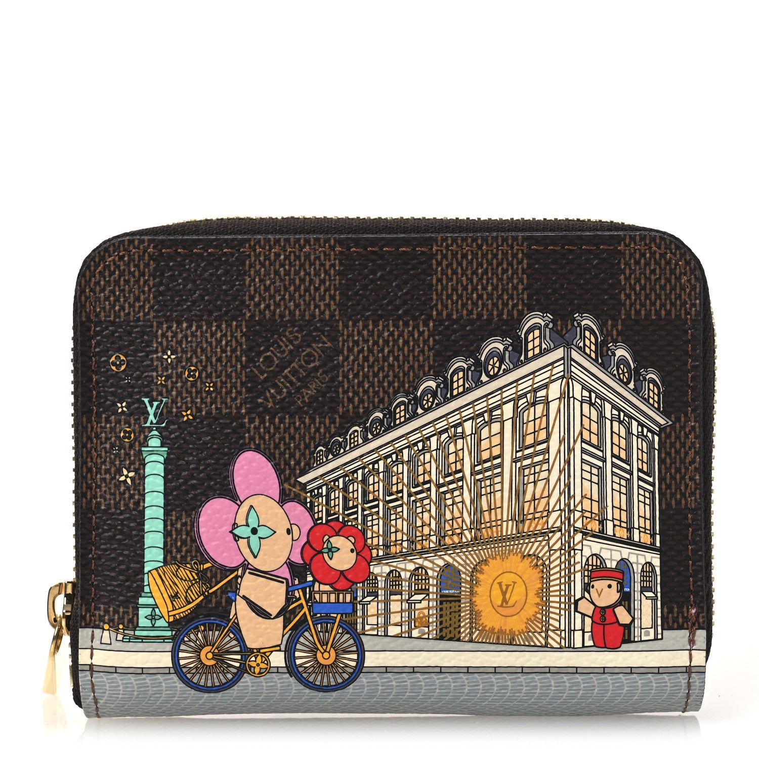 Louis Vuitton Damier Ebene 2022 Christmas Animation Paris Zippy Coin Purse Pink 1 of 6