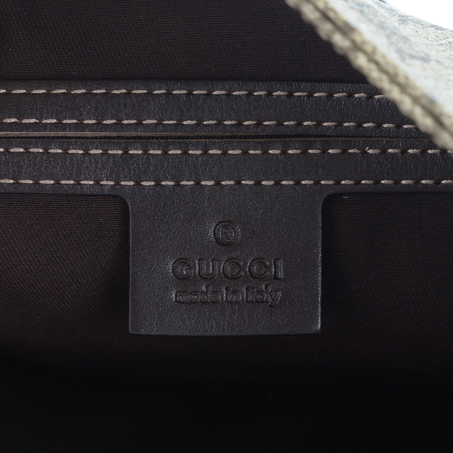 GG Supreme Monogram Selleria Calfskin Small Flat Side Zip Messenger Bag Beige Ebony Cocoa Dark Chocolate