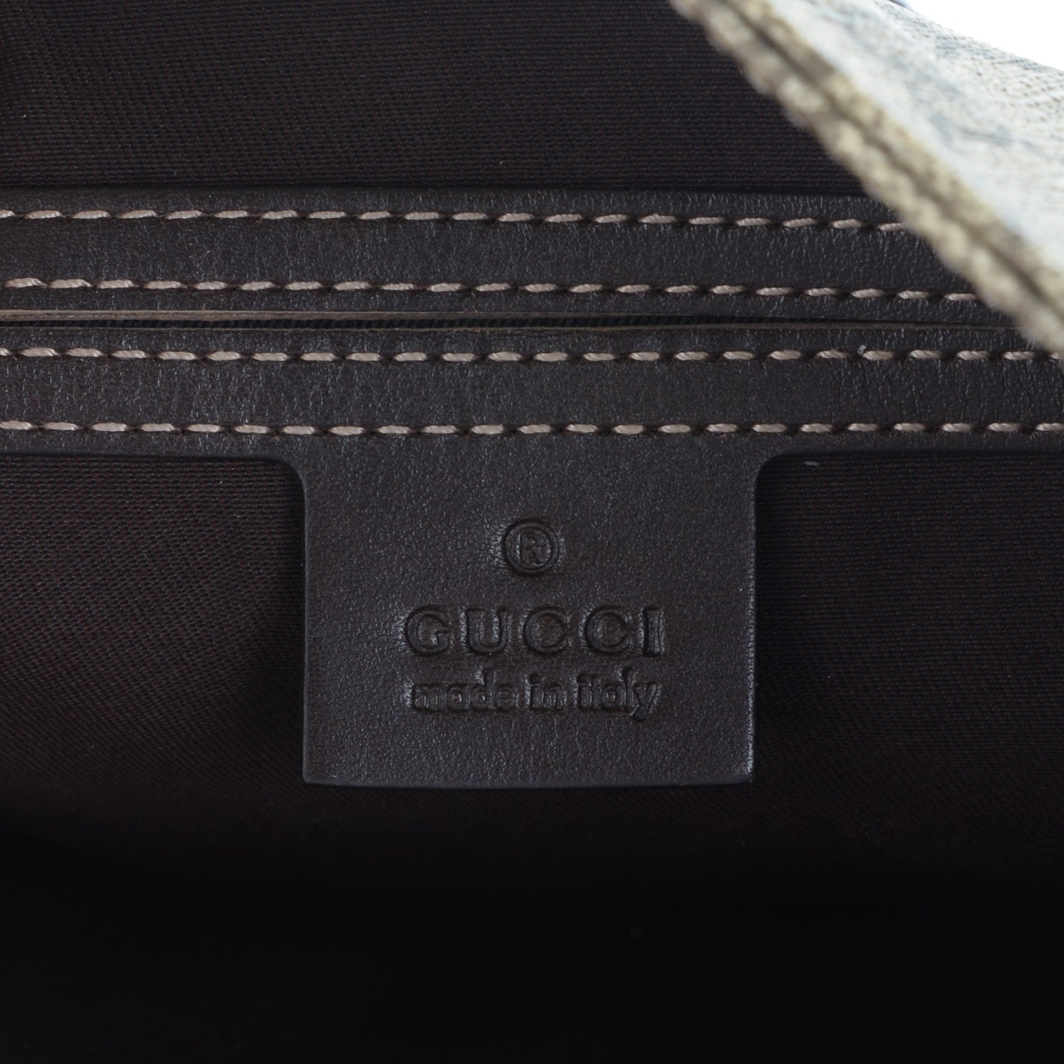Gucci GG Supreme Monogram Selleria Calfskin Small Flat Side Zip Messenger Bag Beige Ebony Cocoa Dark Chocolate 6 of 7