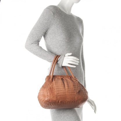 Nancy Gonzalez Crocodile Leaf Frame Bag Brown 2 of 8
