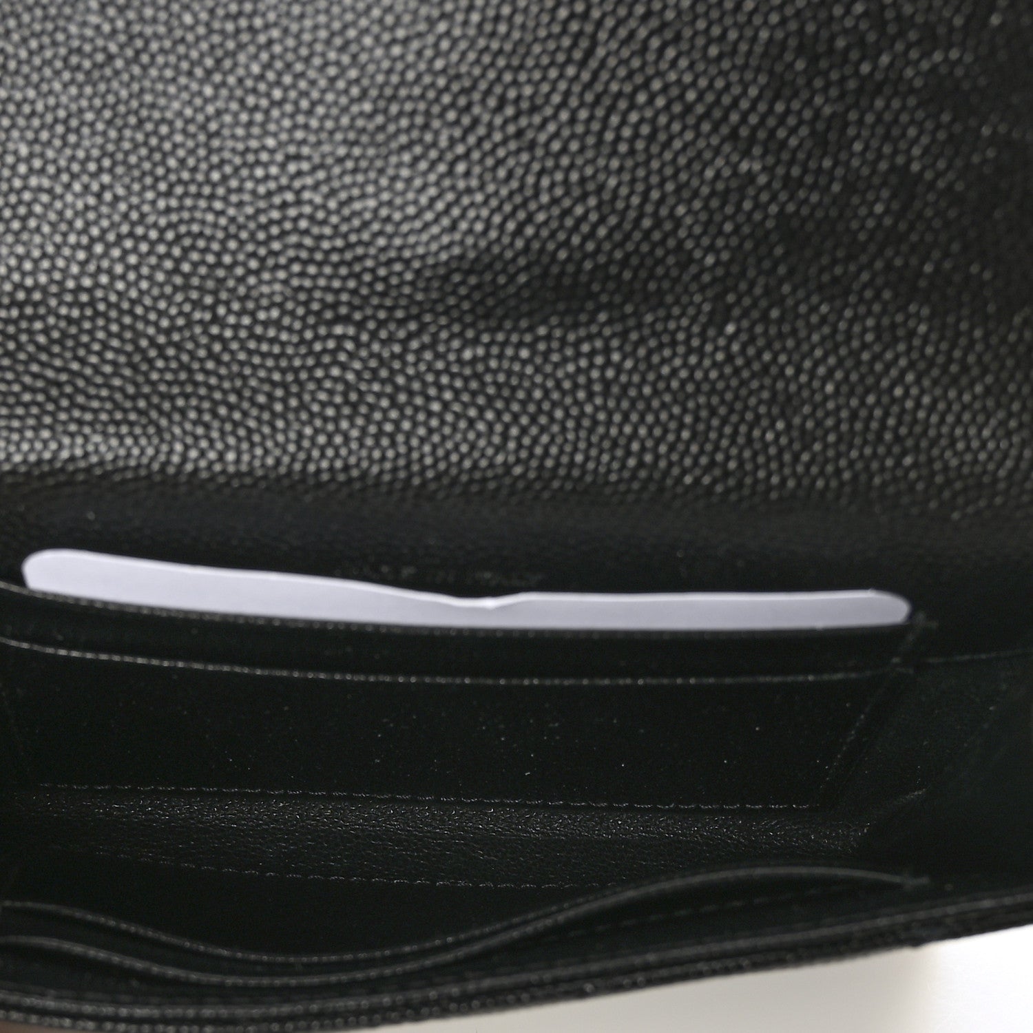 Saint Laurent Grain De Poudre Matelasse Chevron Small Monogram Envelope Wallet Black 5 of 6