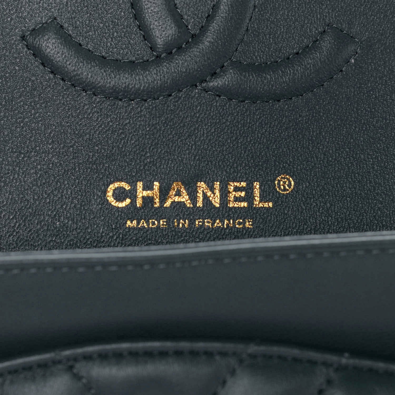 Chanel Lambskin Chevron Quilted Medium Double Flap Dark Grey 5 of 13