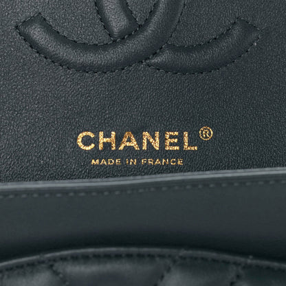 Chanel Lambskin Chevron Quilted Medium Double Flap Dark Grey 5 of 13