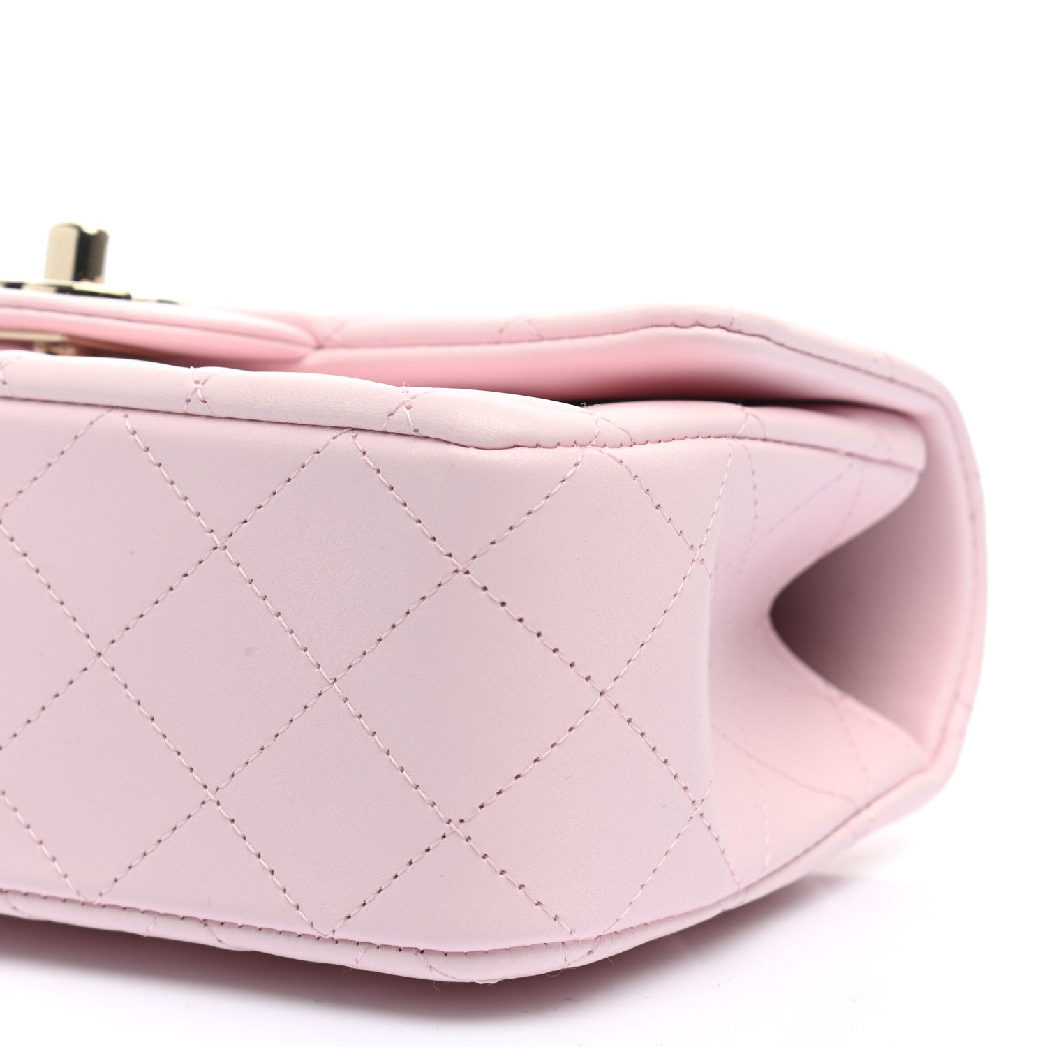 Chanel Lambskin Quilted Mini Top Handle Rectangular Flap Light Pink 10 of 11