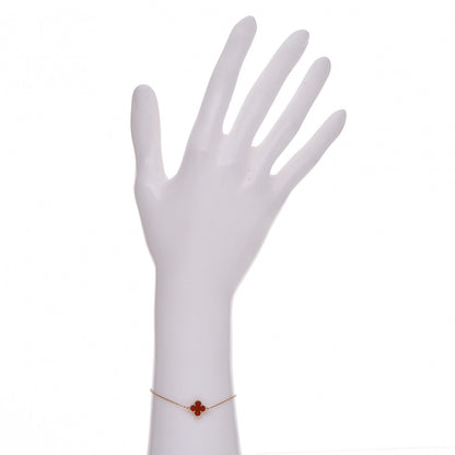 Van Cleef & Arpels 18K Rose Gold Carnelian Sweet Alhambra Bracelet 2 of 6