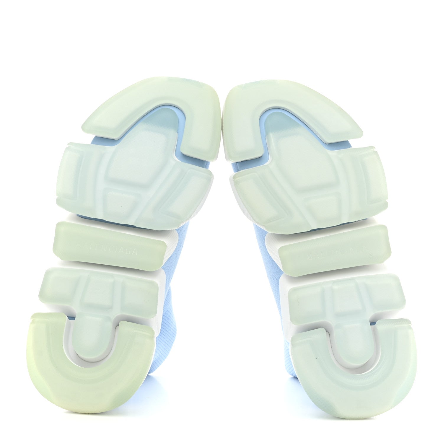 Balenciaga Technical 3D Recycled Knit Bi-Color Womens Speed 2.0 Transparent Sole Sneakers 37 Blue White Transparent Blue 6 of 9