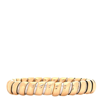 Bulgari Stainless Steel 18K Yellow Gold Tubogas Bracelet 3 of 4