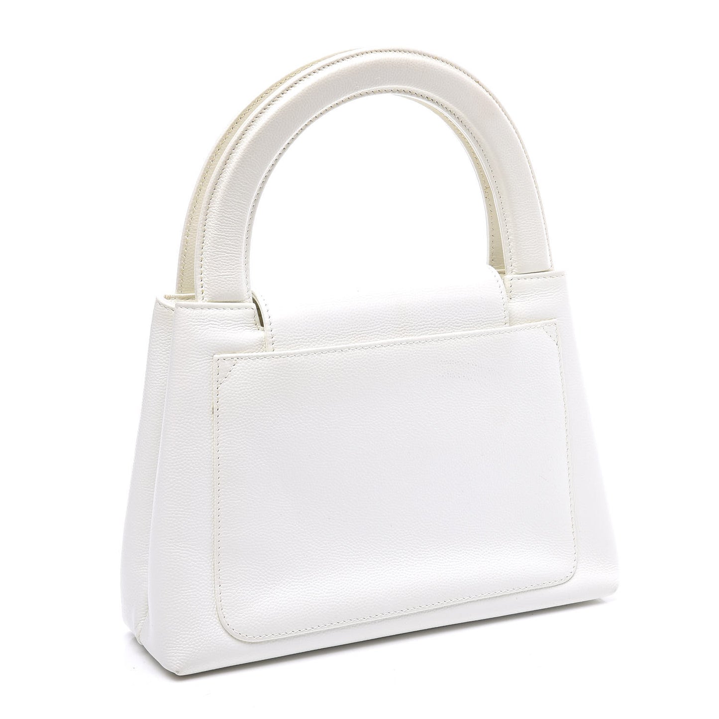 Caviar Top Handle Bag White