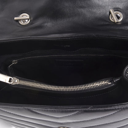 Saint Laurent Calfskin Y Quilted Monogram Medium Loulou Chain Satchel Black 4 of 12