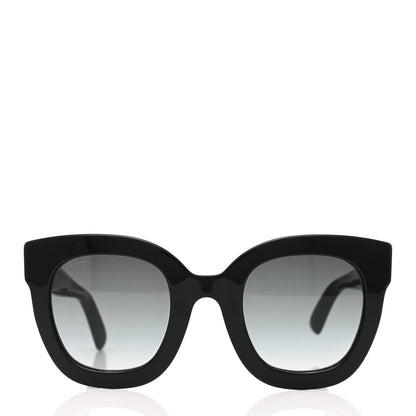 Gucci Acetate Crystal Star Round Frame Sunglasses GG0208S Black 2 of 7