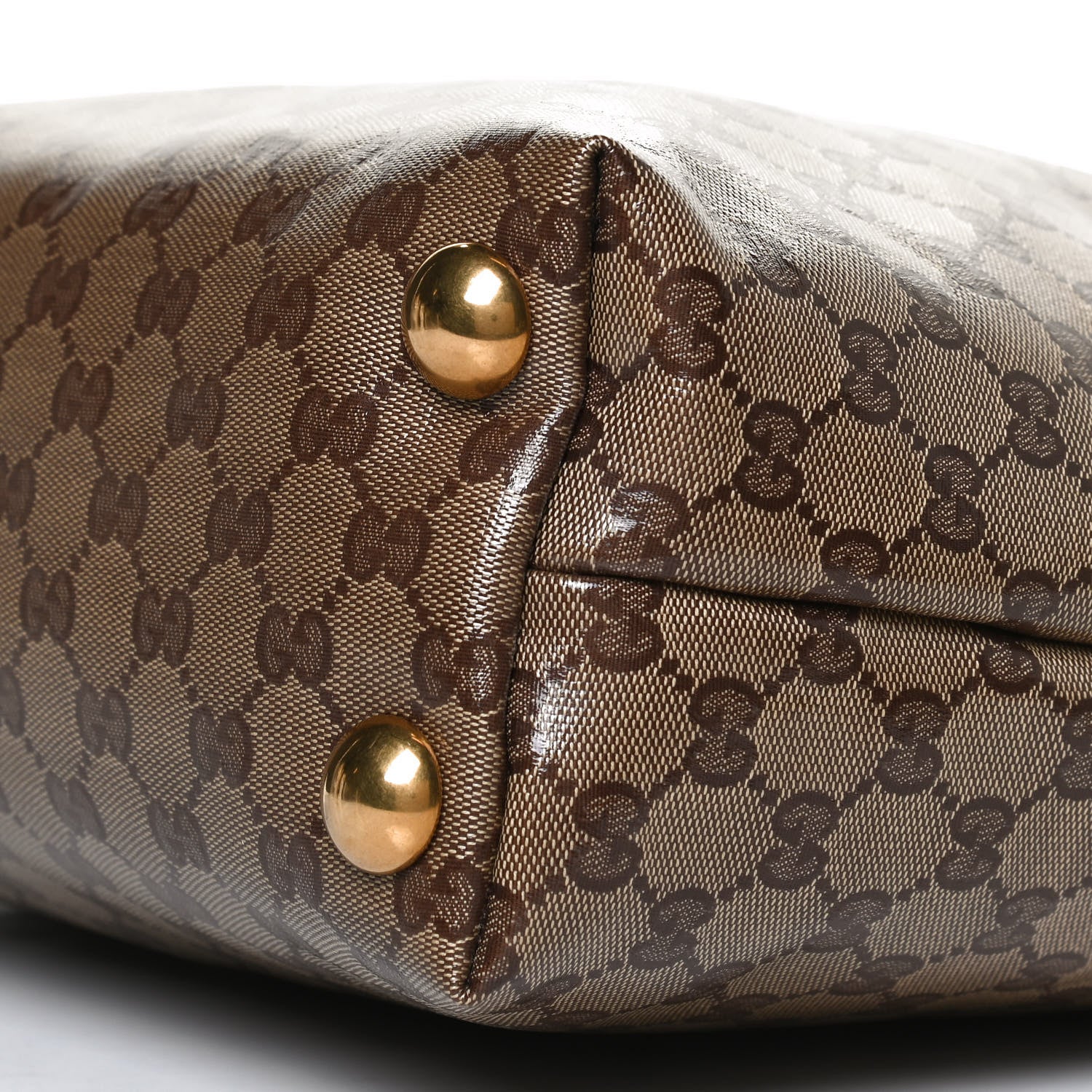 Gucci Crystal Monogram Large Babouska Vertical Shopping Tote Brown 9 of 12