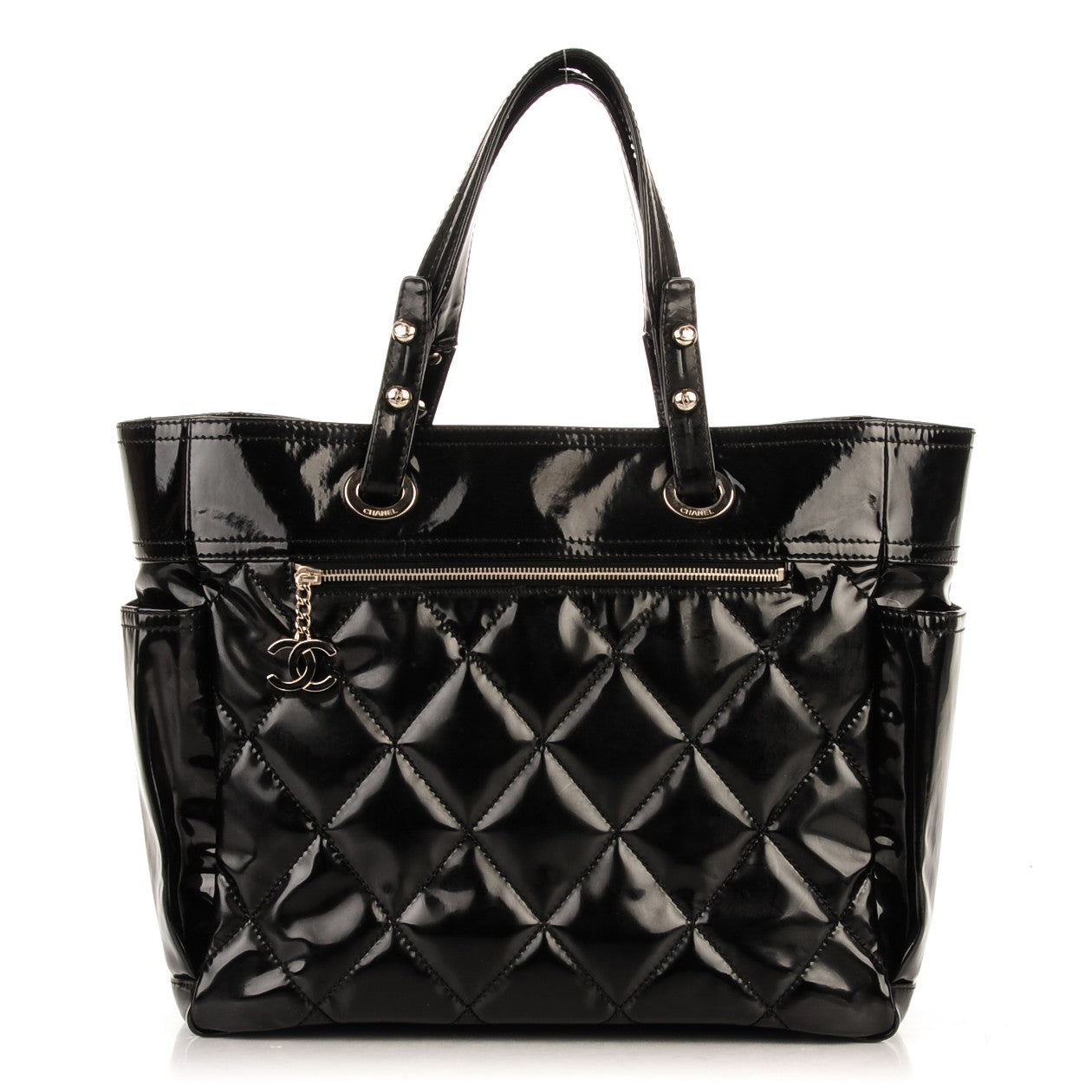 Chanel Vinyl Quilted Large Paris Biarritz Tote Black 1 of 11