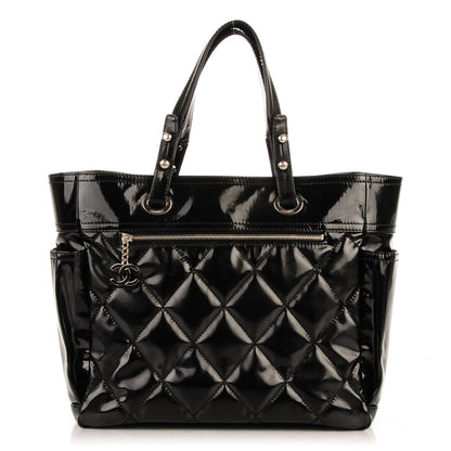 Chanel Vinyl Quilted Large Paris Biarritz Tote Black 1 of 11