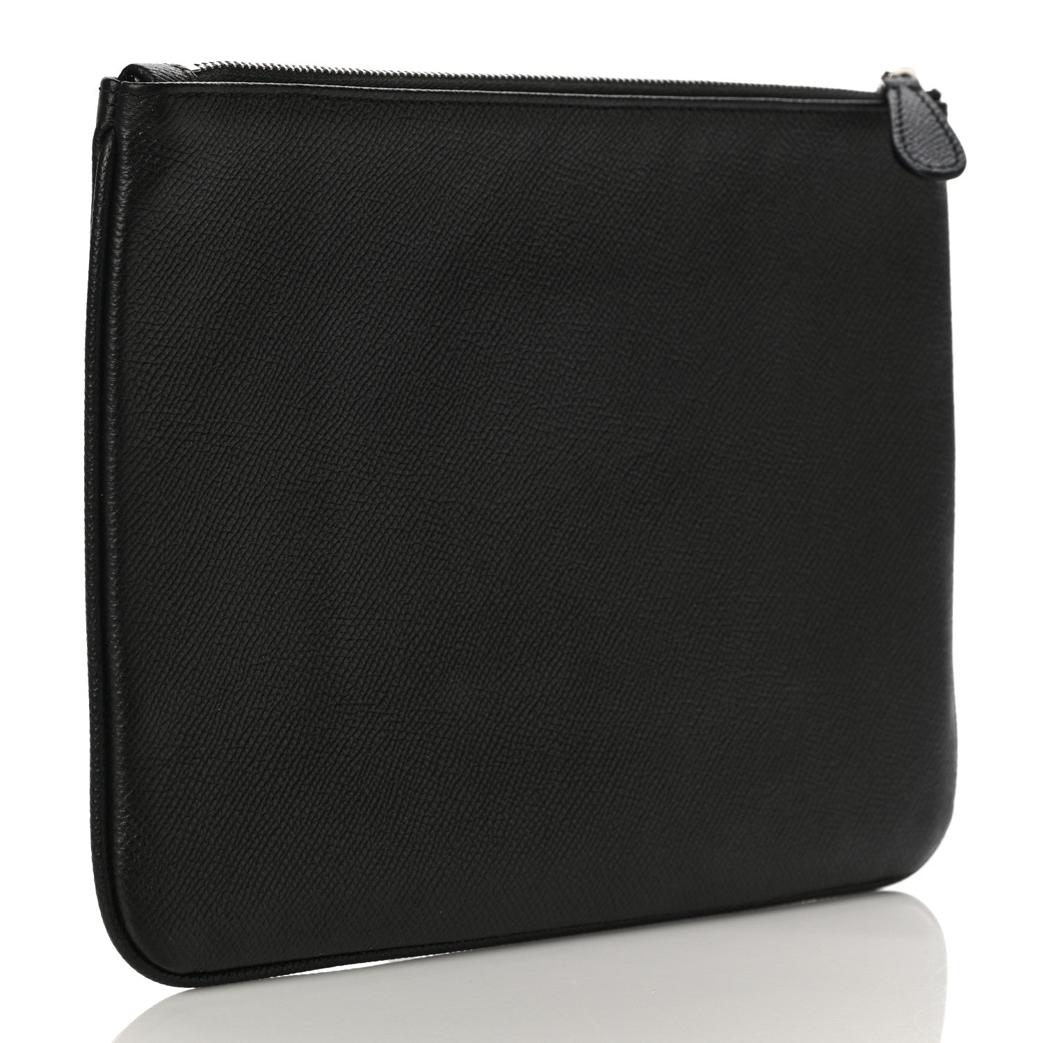 Balenciaga Calfskin Ville Logo Zip Pouch Black 3 of 9