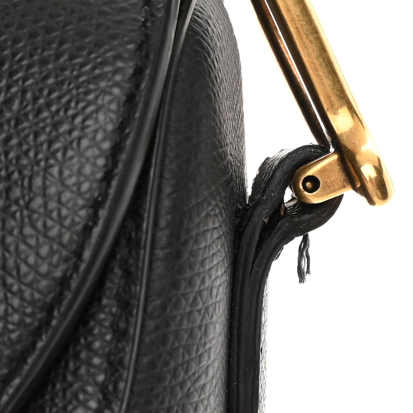 Grained Calfskin Saddle Bag Black