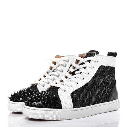 Christian Louboutin Fabric Calfskin Croc Embossed Mens Lou Spikes Orlato Flat Sneakers 42 Multicolor 3 of 9