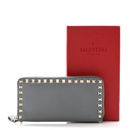 Valentino Garavani Vitello Rockstud Zip Around Wallet Stone 12 of 12