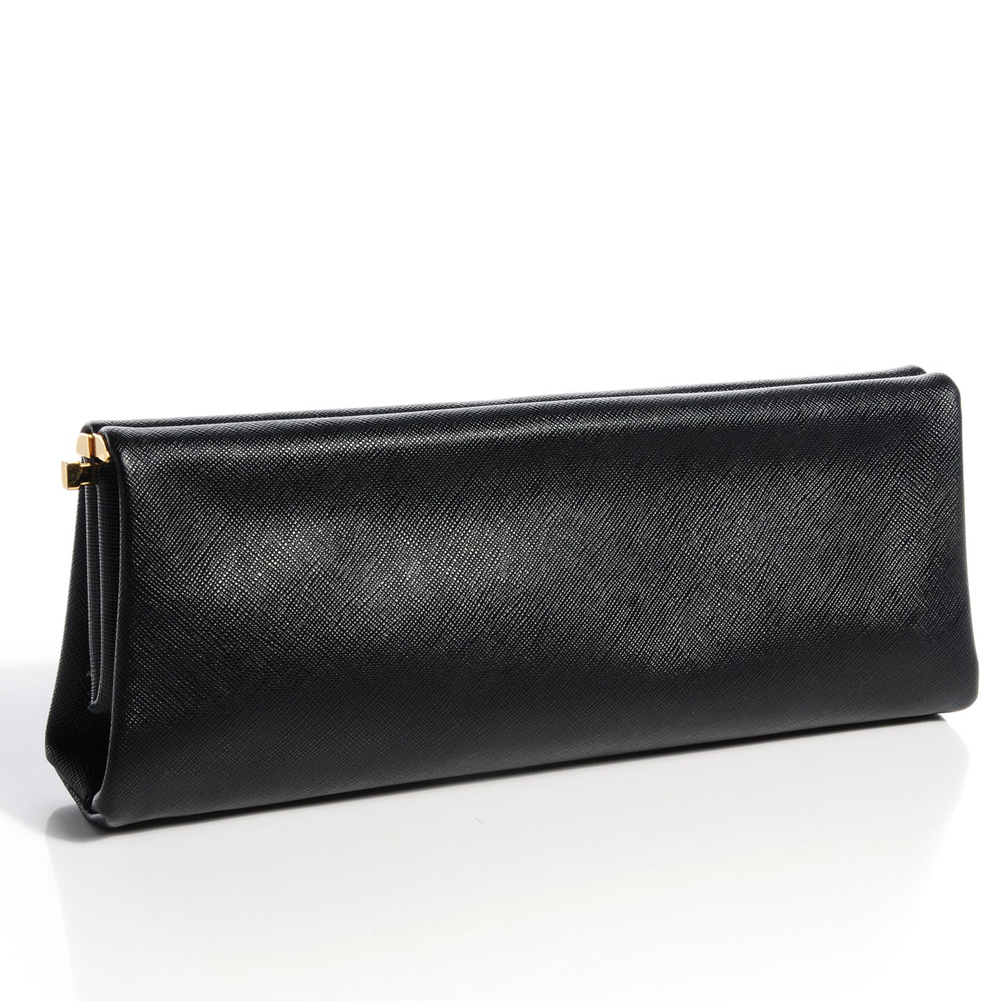 Saffiano East-West Frame Clutch Nero Black