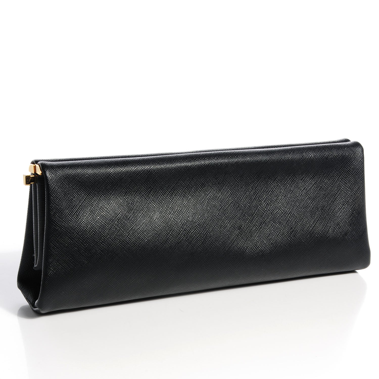 Prada Saffiano East-West Frame Clutch Nero Black 3 of 9