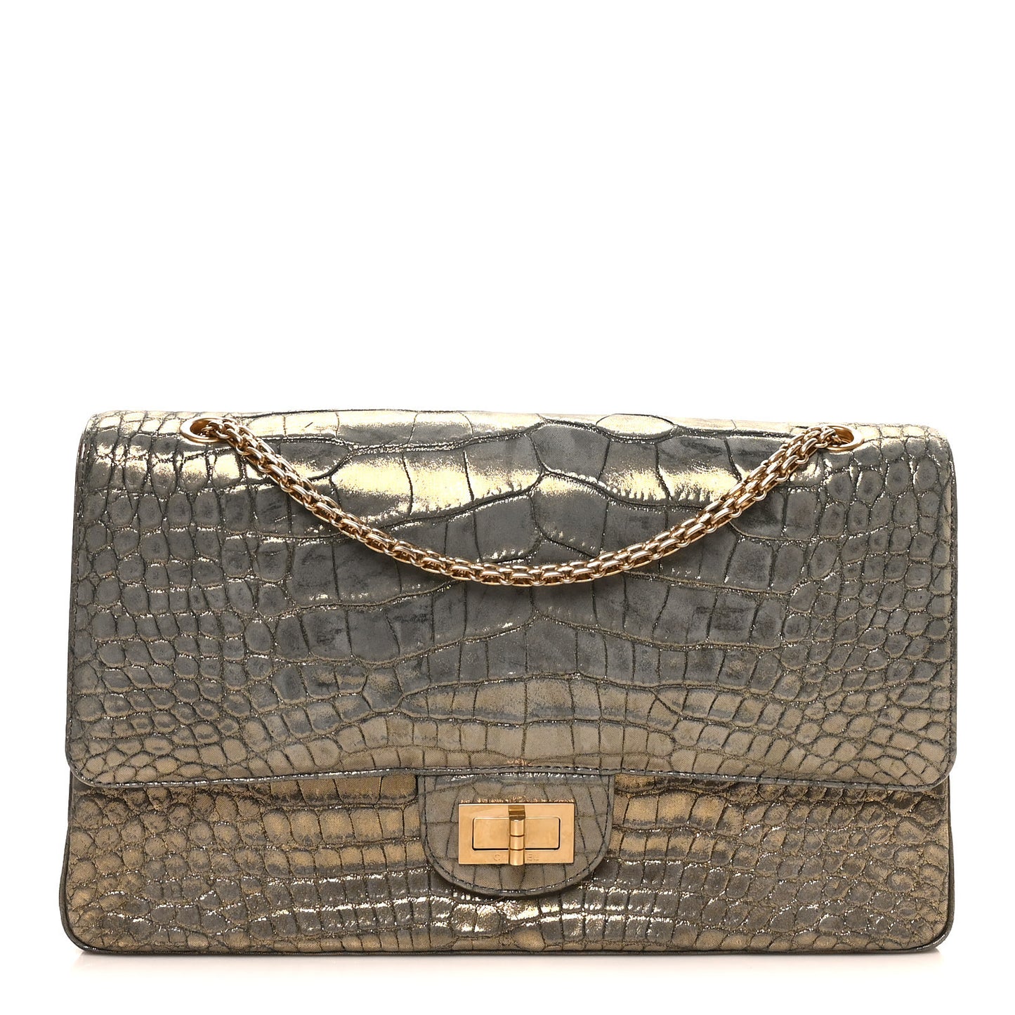 Metallic Alligator 2.55 Reissue 226 Flap Blue Gold