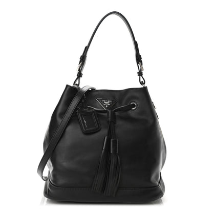 Prada Soft Calfskin Bucket Bag Black 1 of 8