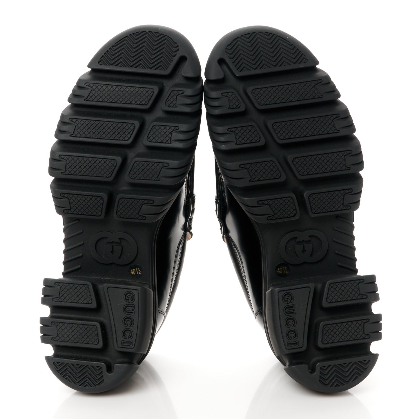 Magnum Calfskin Nappa Samoa Womens Horsebit Platform Chunky Lug Sole 40mm Loafers 40.5 Black