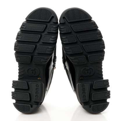 Gucci Magnum Calfskin Nappa Samoa Womens Horsebit Platform Chunky Lug Sole 40mm Loafers 40.5 Black 6 of 11
