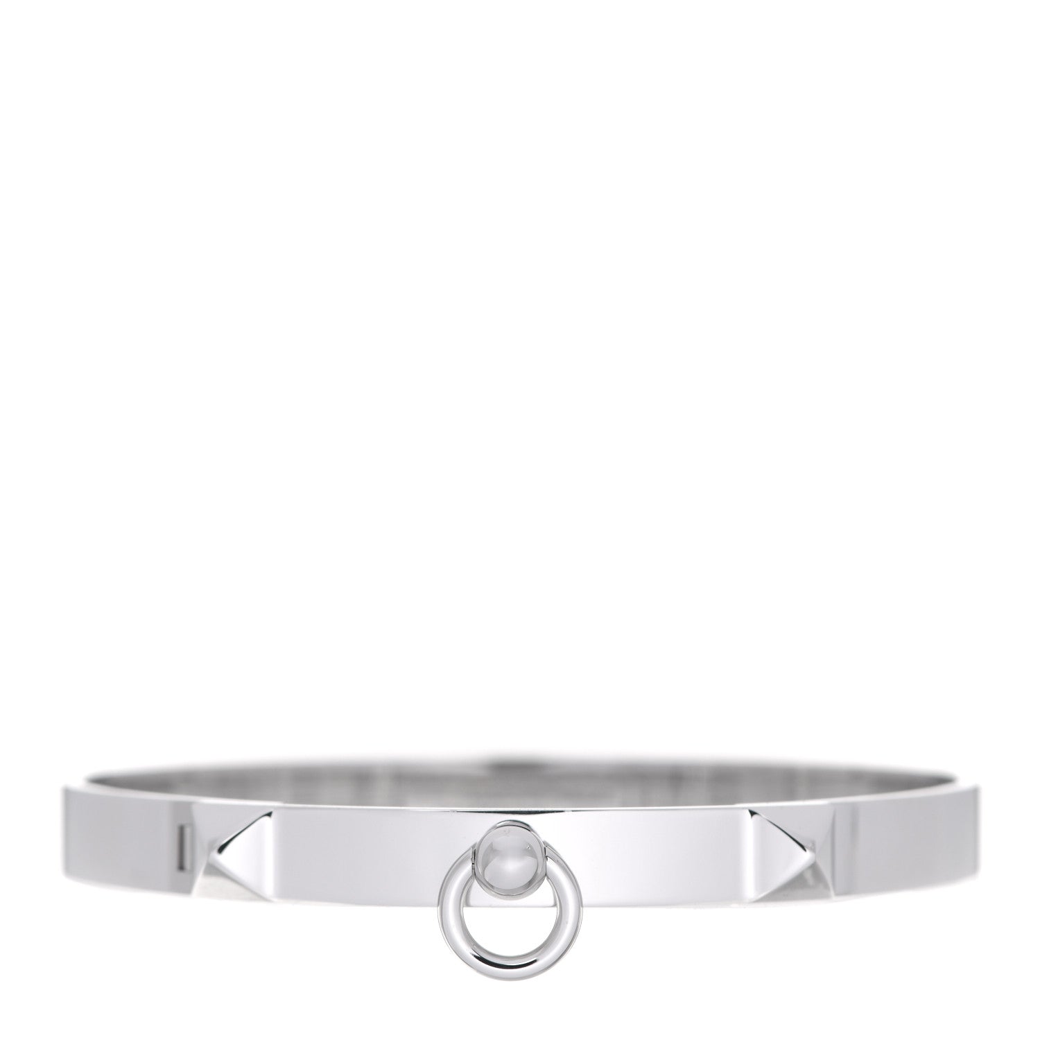 Hermes 18K White Gold PM Collier De Chien Bracelet SH 1 of 5