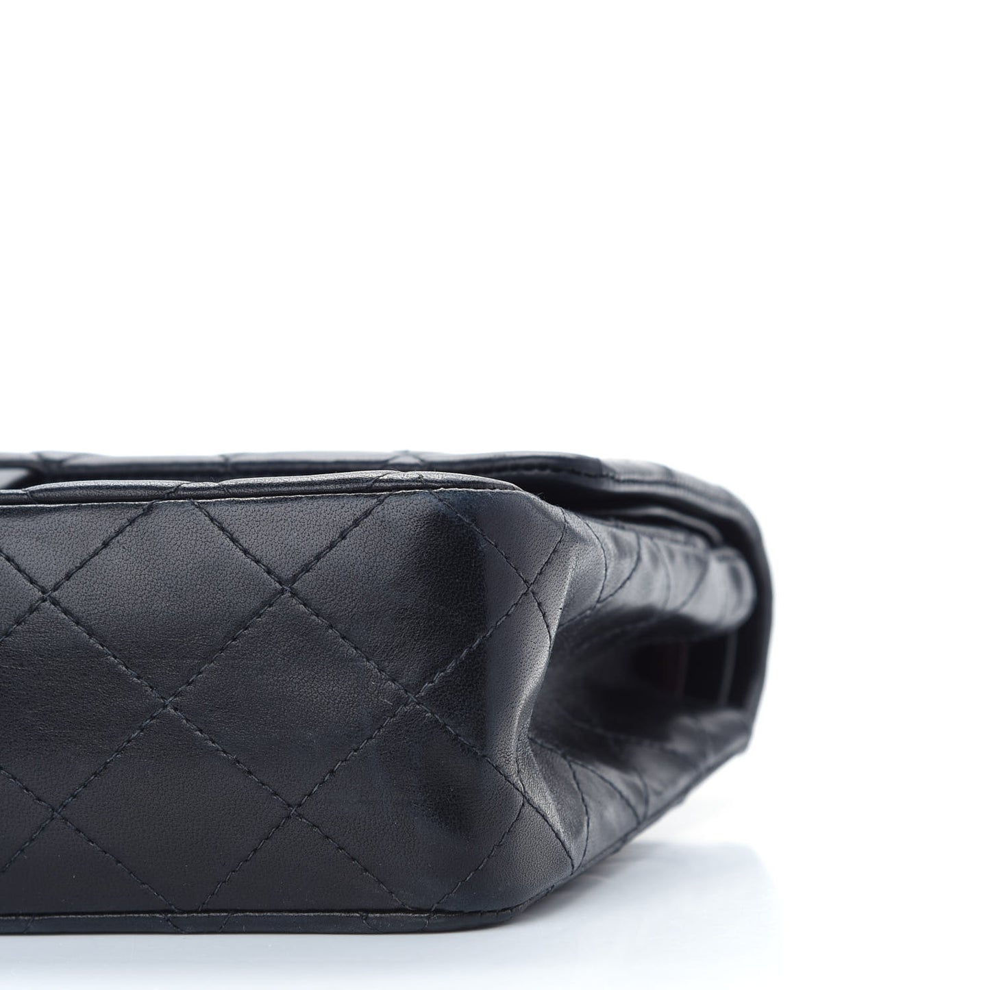 Lambskin Quilted Medium Double Flap Black