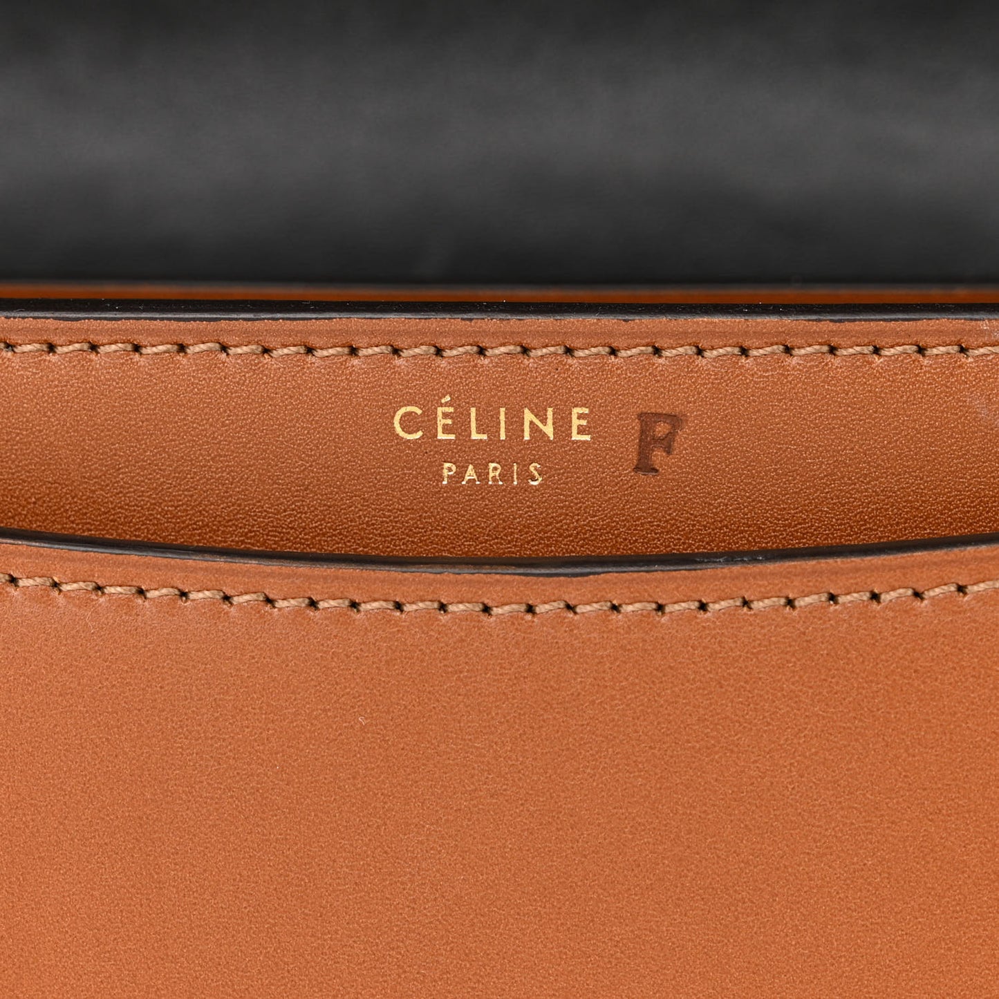 Smooth Calfskin Bi-Color Large Case Camel