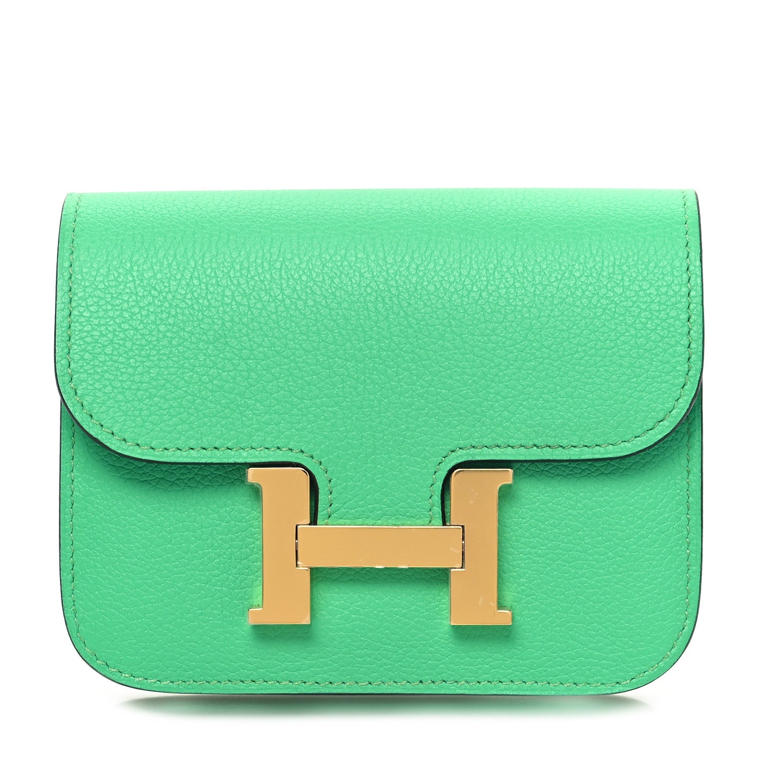 Hermes Evercolor Bi-Color Constance Slim Wallet Vert Comics Bleu Zellige 1 of 10