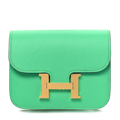 Hermes Evercolor Bi-Color Constance Slim Wallet Vert Comics Bleu Zellige 1 of 10