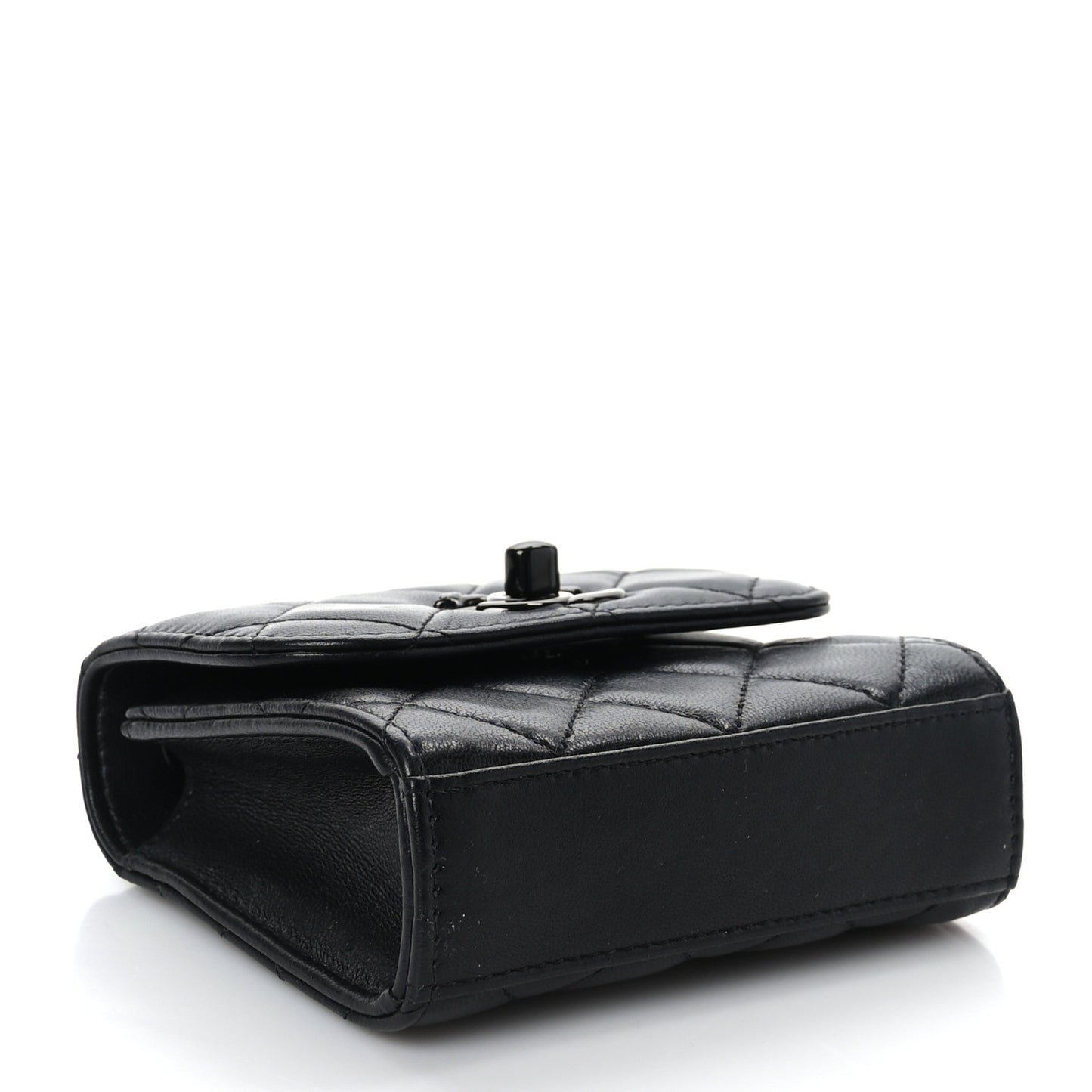 Lambskin Quilted Mini Trendy CC Clutch With Chain So Black