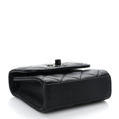 Chanel Lambskin Quilted Mini Trendy CC Clutch With Chain So Black 7 of 9